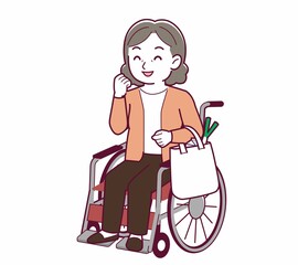 Elderly woman with gray hair