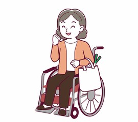 Elderly woman with gray hair