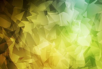 Dark Green, Yellow vector polygon abstract backdrop.