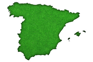 Karte von Spanien auf grünem Filz