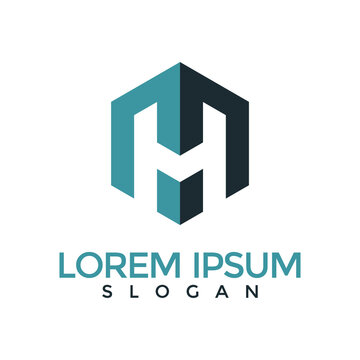 letter mh logo design