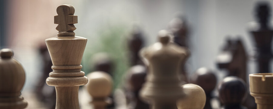 Chess game: king piece close up