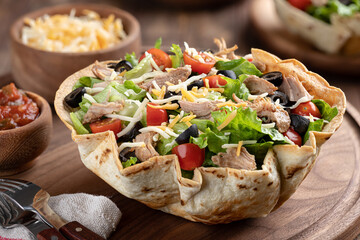 Taco Salad in a Tortilla Shell