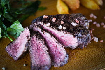 delicious beed steak on the grill