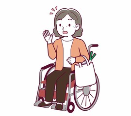 Elderly woman with gray hair