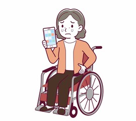 Elderly woman with gray hair