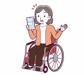 Elderly woman with gray hair