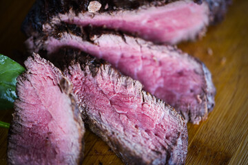 delicious beed steak on the grill