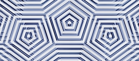 3d rendering  geometric pattern. Web design. White and blue abstract background. 3D illustration. Optical illusions. Futuristic wallpaper.