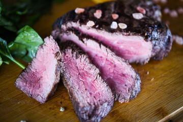 delicious beed steak on the grill
