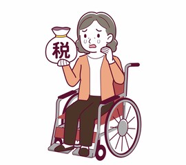 Elderly woman with gray hair