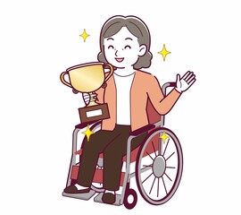 Elderly woman with gray hair