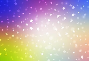 Light Multicolor vector texture with colored snowflakes, stars.