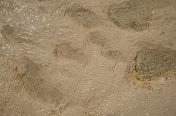 Close up abstract macro texture of travertine in Pamukkale. 