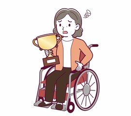 Elderly woman with gray hair