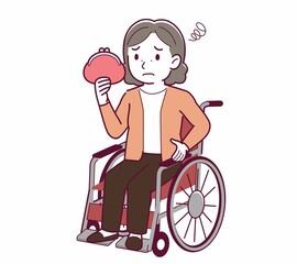 Elderly woman with gray hair