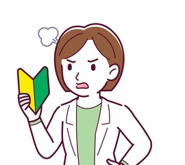 Young woman in a lab coat