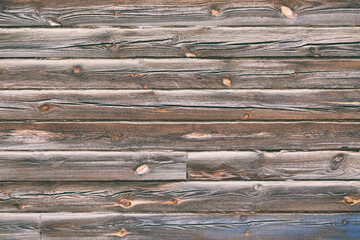 Naklejka premium Old brown wooden planks wall texture background. Architecture detail abstract texture.