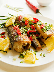 Baked hake fish
