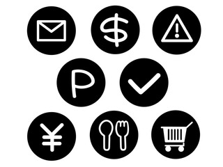 イラスト素材：アイコンセット　買い物　マーク