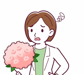 Young woman in a lab coat