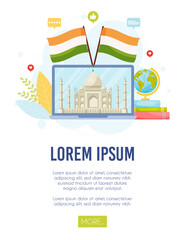 Learn about India concept. Vector illustration.