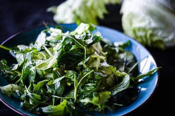 mix of fresh lettuce close up