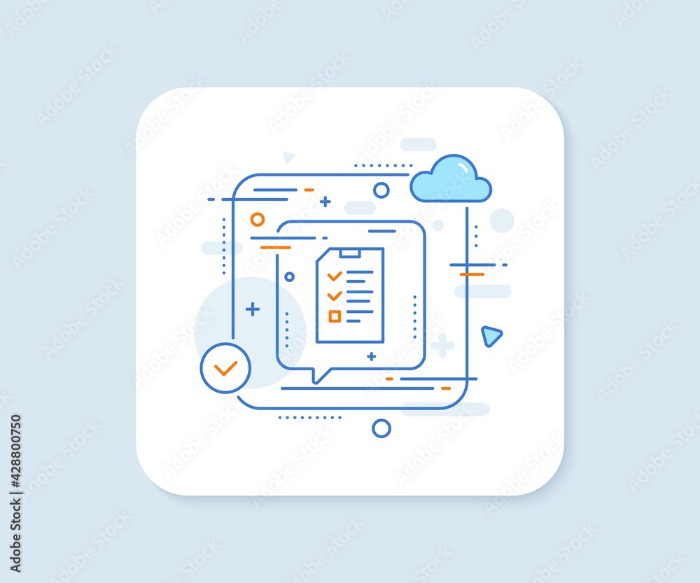 Aufkleber checklist document line icon. abstract vector button. information file sign. paper page concept symb