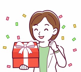 Young woman in a lab coat