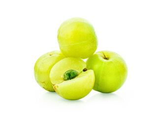 Indian gooseberry isolated on white background