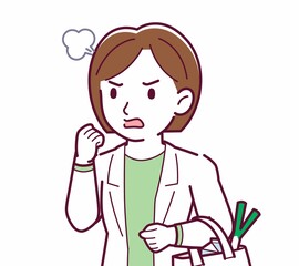 Young woman in a lab coat