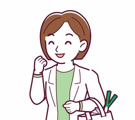 Young woman in a lab coat