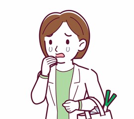 Young woman in a lab coat