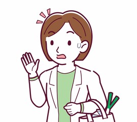 Young woman in a lab coat