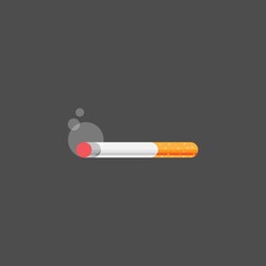 Cigarette vector illustration, Cigarette flat icon, isolated on background
