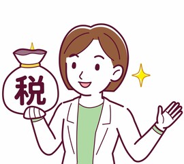 Young woman in a lab coat