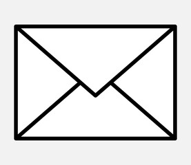 Letter email icon. Envelope vector illustration isolated on grey background. Message symbol.