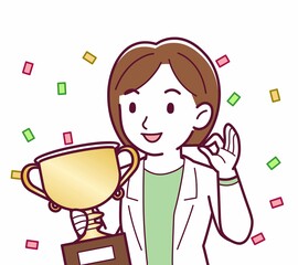 Young woman in a lab coat