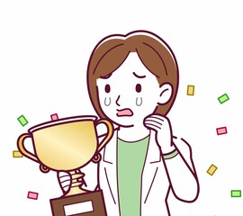 Young woman in a lab coat