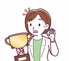 Young woman in a lab coat