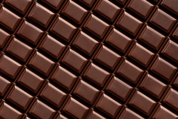 Close up of chocolate bar pattern
