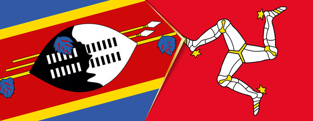 Swaziland and Isle of Man flags, two vector flags.