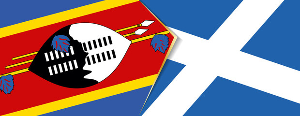 Swaziland and Scotland flags, two vector flags.