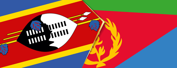 Swaziland and Eritrea flags, two vector flags.