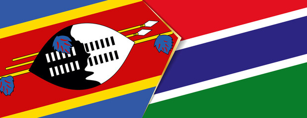 Swaziland and Gambia flags, two vector flags.