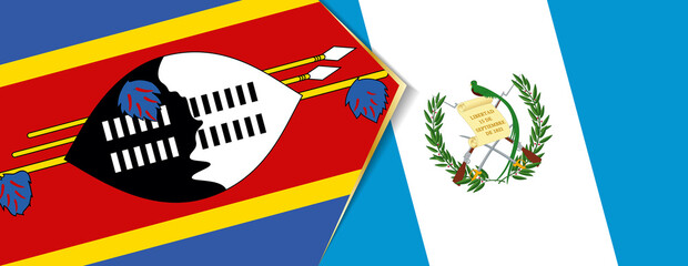 Swaziland and Guatemala flags, two vector flags.