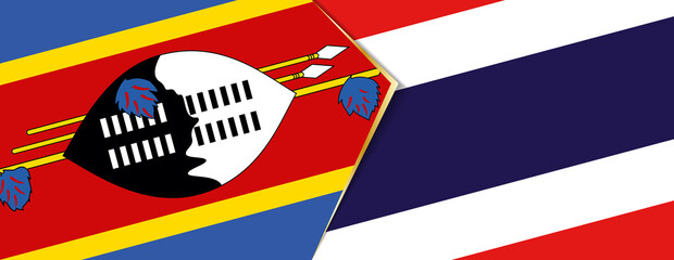 Swaziland and Thailand flags, two vector flags.