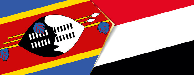 Swaziland and Yemen flags, two vector flags.