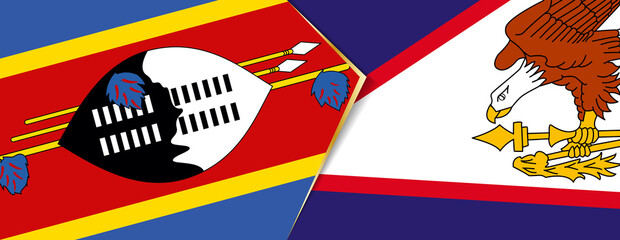 Swaziland and American Samoa flags, two vector flags.