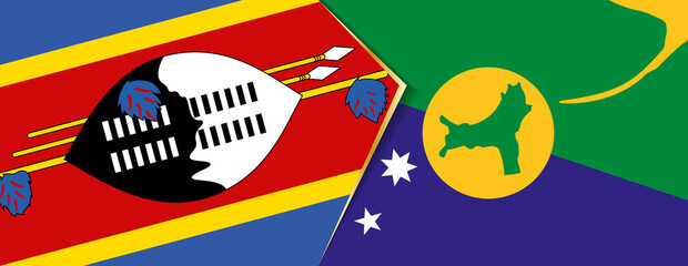 Swaziland and Christmas Island flags, two vector flags.